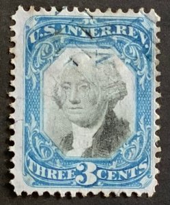 USA REVENUE STAMP SECOND ISSUE 1871 3 CENTS  CUT CANCEL SCOTT #R105a