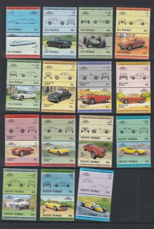 Tuvalu, Classic Cars, 39 Different Pairs, Mint NH