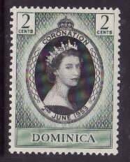 Dominica-Sc#141- id17-unused VLH QEII Coronation set-any rainbow