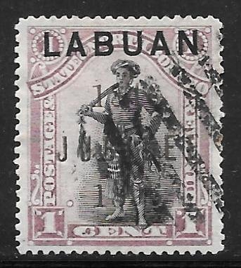 Labuan 66: 1c Jubilee Overprint, used, F-VF