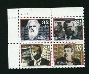 3061 - 3064 Pioneers of Communication 32¢ Plate Block MNH