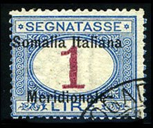 Italian Colonies, Somalia #J8 (Sass. 8) Cat€600, 1906 1L blue and magenta, ...