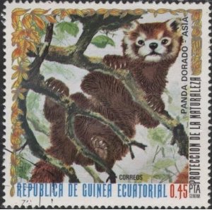 Equatorial Guinea 7697 (used cto) .45p golden panda (1976)