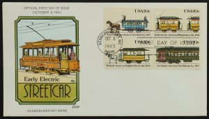 U.S. Used Stamp Scott #2059 - 2062 20c Street Car Collins First Day Cover (FDC)
