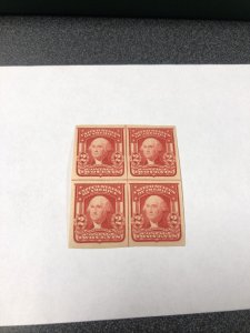 US Stamp#320 Center Line block - Light Hinge Of Top Two.