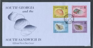 Falkland Is Dep. Sth Georgia QEII. 1988. Sea Shells. FDC.