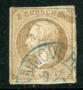 Germany 1864 Hannover 3gr Brown  SG # 23 VFU Z822