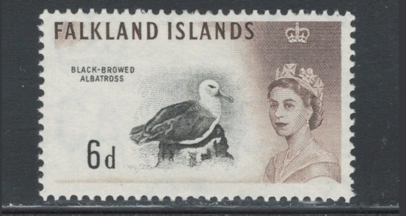 Falkland Islands 1960 Queen Elizabeth II & Albatross 6p Scott # 135 MH