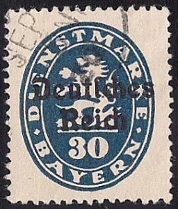 Bavaria #O56 30pf Official Coat of Arms Stamp used VF