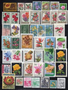 Flower Stamp Collection Mint/Used Plants Nature Sunflowers ZAYIX 0424S0310