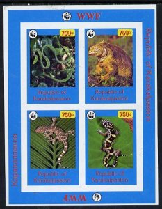 KARAKALPAKIA - 1996 - WWF Reptiles - Imperf 4v Sheet - Mint Never Hinged