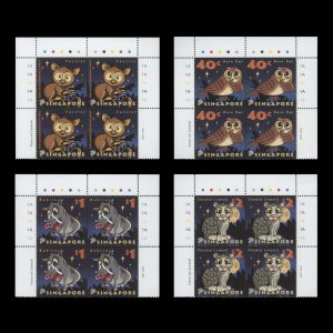 Singapore 2003 (MNH) Night Creatures plate blocks ✔️