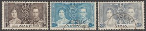 EDSROOM-14004 Aden 13-15 Used 1937 Complete George VI Coronation CV$5.60