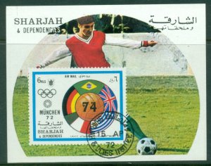 Sharjah 1972 Mi#MS122 Summer Olympics & World Cup Soccer Munich MS CTO