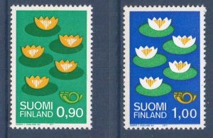 Finland 1977 Sc#593/594 NORDIC COUNTRIES COOPERATION FIVE WATER LILIES Set MNH