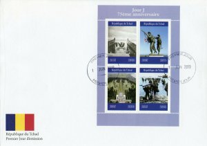 Chad 2019 FDC WWII WW2 D-Day 75th Anniv 4v MS Cover Military World War II Stamps