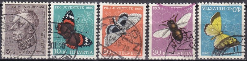 Switzerland #B196-200  F-VF Used  CV $20.90  (Z6084)