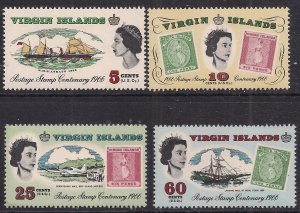 British Virgin Islands 1966 QE2 Set Stamp Centenary Umm SG 203 - 206  ( C901 )