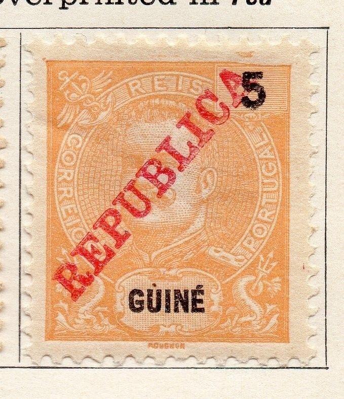 Portuguese Guinea 1911 Early Issue Fine Mint Hinged 5r. Optd 125435