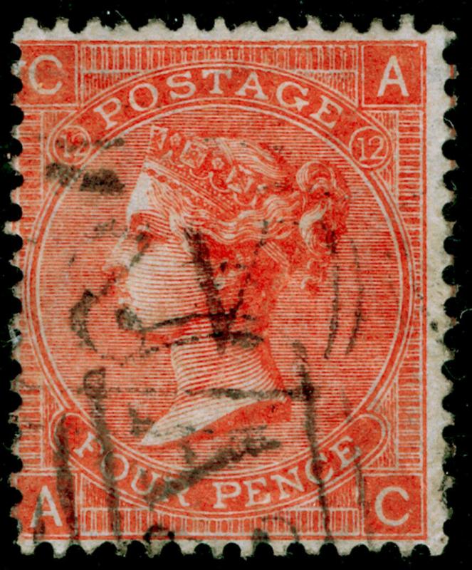 SG95, 4d deep vermilion plate 12, FINE USED. Cat £18. A25 MALTA. AC 