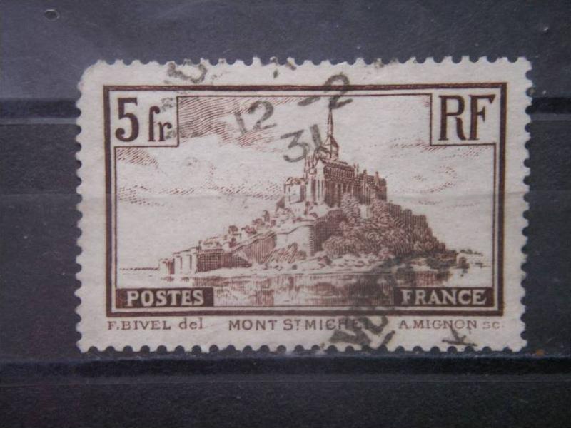 FRANCE, 1931, used 5fr, Mont-Saint-Michel Scott 250