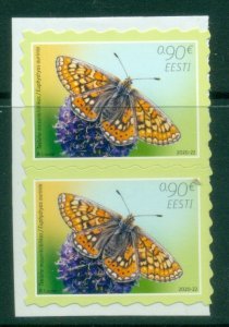Estonia 2020 Butterfly of the Year – Marsh Fritillary pair P&S MUH