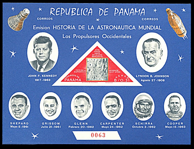 Panama 459Gh, MNH imperf., J.F. Kennedy and Space Travel souvenir sheet