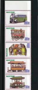 Naxcivan Republic 1997 BUSES Strip (5) Perforated Mint (NH)