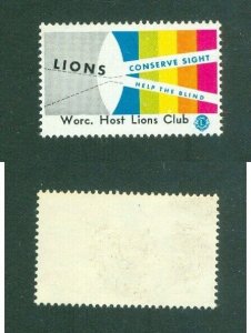 Great Britain. Poster Stamp. Mnh. Lions Club Internat.. Worc.Conserve Sight