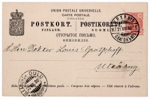 (I.B) Finland Postal : Postcard 10p (Ouleaborg to Oulu Railway)