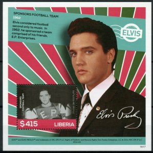 Liberia 2016 MNH Elvis Presley His Life in Stamps Football Celebrities 1v S/S I