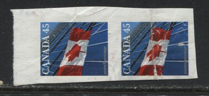 Canada 46 cent Flag imperf vertical pair mint o.g. 