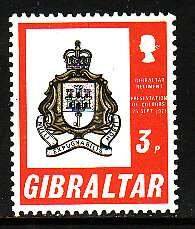 Gibraltar-Sc#280-unused NH set-Regimental Coat of Arms-1971-