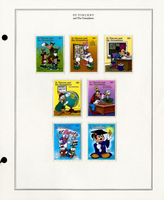 St. Vincent Disney Modern Mint Stamp Collection