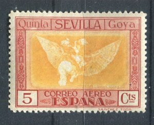 SPAIN; 1930 early SEVILLA Goya issue Mint hinged 5c. value