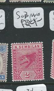 MALAYA NEGRI SEMBILAN (P0610B) 2C RED  TIGER  SG 3  MNH