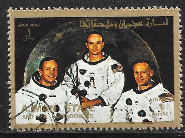 Ajman Mi 2642A: 1r Crew of Apollo 11, CTO, F-VF