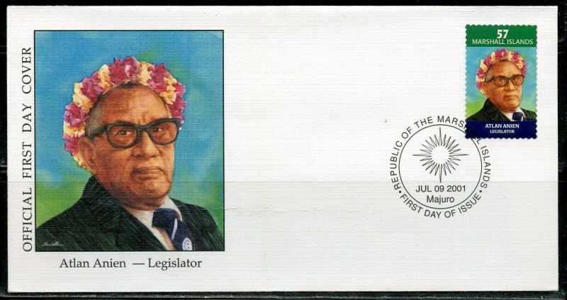 MARSHALL ISLANDS 2001 ATLAN ANIEN LEGISLATOR FIRST DAY COVER 