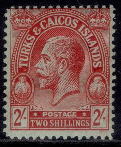 TURKS & CAICOS ISLANDS GV SG174, 2s red/emerald, M MINT. Cat £21.