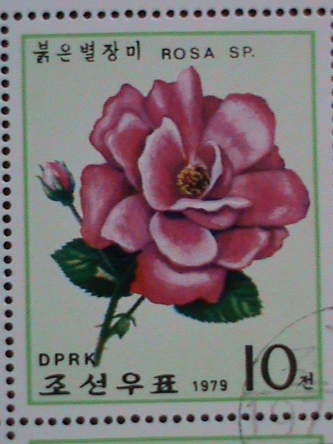 ​KOREA-1979-SC#1792-LOVELY  RED STAR ROSES-CTO-SHEET VF-VERY-HARD TO FIND-RARE