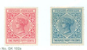 Ceylon #162-163 Unused Single