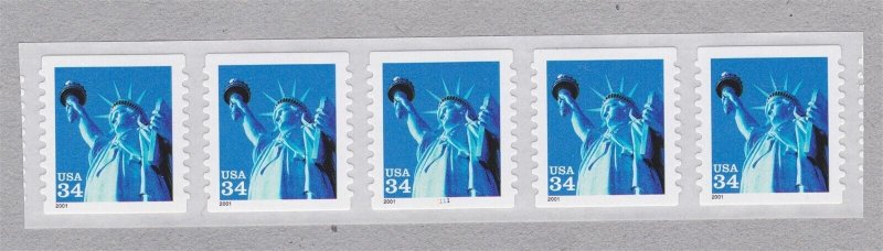 PNC5 34c Liberty SA 1111 US 3466 4 digit Top set 5 MNH F-VF