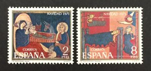 Spain 1971 #1696-7, Christmas, MNH.