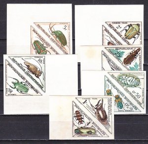 Central Africa, Scott cat. J1-J12. Insects-Beetles, Postage Due. IMPERF issue. ^