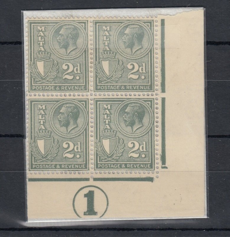 Malta KGV 1930 2d Control Block Of 4 SG197 MLH/MNH J6746