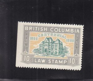 Canada: British Columbia: Law Tax Stamp, Van Damme #BCL46, Used (37024)