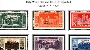 COLOR PRINTED ITALIAN SOMALIA 1903-1960 STAMP ALBUM PAGES (45 illustrated pages)