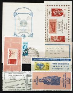 Brazil 7 Souv Sheets, Mint & Used, some hinge rems & very minor toning - S2446