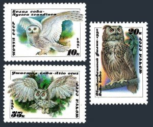 Russia 5871-5873, MNH. Michel 6063-6065. Owls 1990.