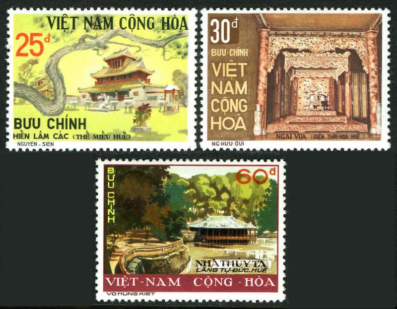 Viet Nam South 501-503, MNH. Historic Sites. Water Pavilion, Hus, 1975